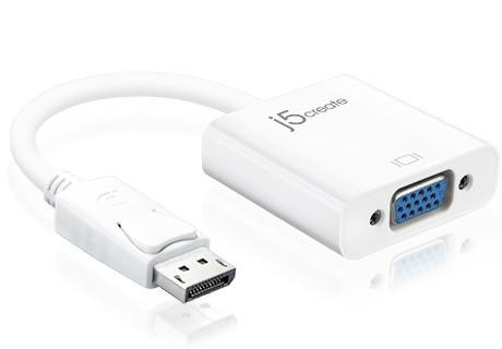 j5create JDA114 Video Adapter - 1x Displayport 1.1 Digital Audio/Video - Male - 1x 15 pin DB-15 VGA - Female - 1920 x 1200 Supported
