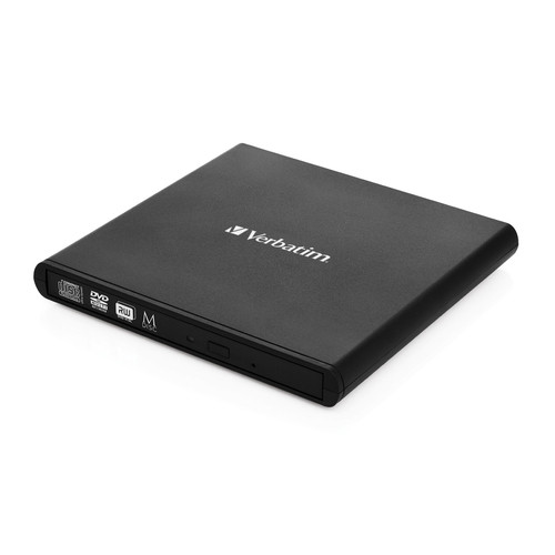 Verbatim DVD-Writer - External - 1 Each - DVD±R/±RW Support - 24x CD Rewrite - 8x DVD Rewrite - M-DISC Ready - Double-layer Media Supported - USB 2.0 - Slimline