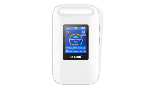 D-Link DWR-933M Wi-Fi 6 IEEE 802.11b/g/n/ac/ax 1 SIM Modem/Wireless Router - 4G - LTE, WCDMA, HSPA, HSPA+, DC-HSPA, LTE Cat 6 - 71.63 MB/s Wireless Speed - USB
