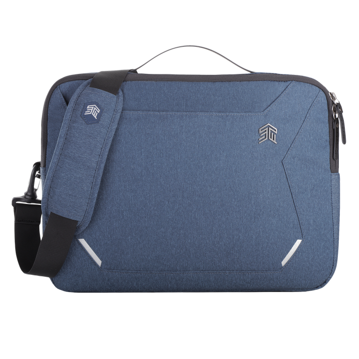 Myth Briefcase for 13" Notebooks - Slate Blue - Water Resistant- Fleece Pocket - Handle, Shoulder Strap