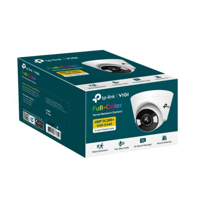 TP-Link VIGI 4MP C440(2.8mm) Full-Colour Turret Network Camera, 2.8mm Lens, Smart Detection, 2YW (LD)