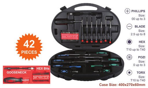 SCREWDRIVER KIT - 42 PIECES