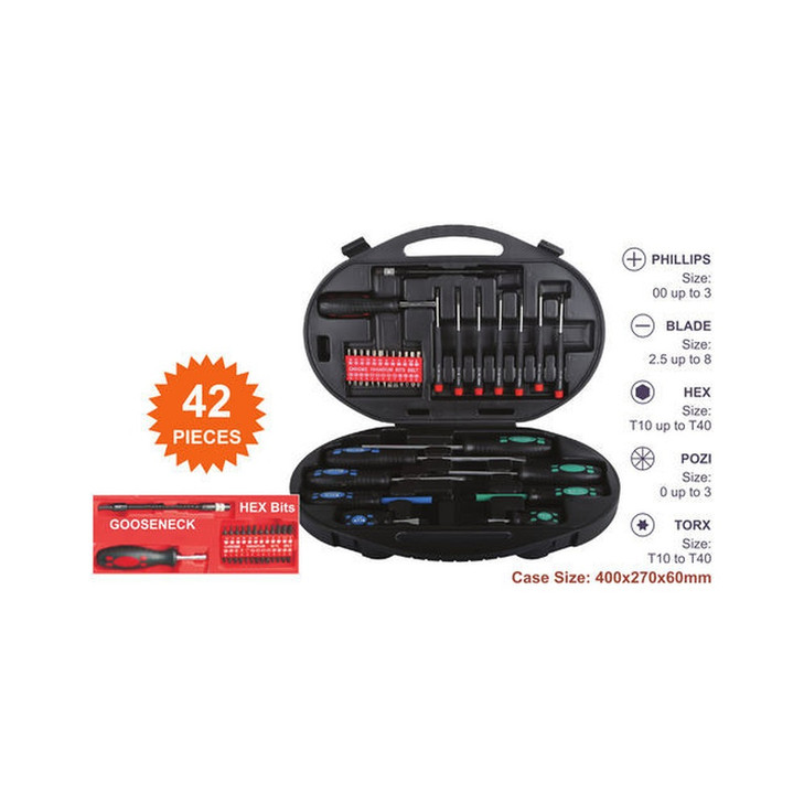 SCREWDRIVER KIT - 42 PIECES