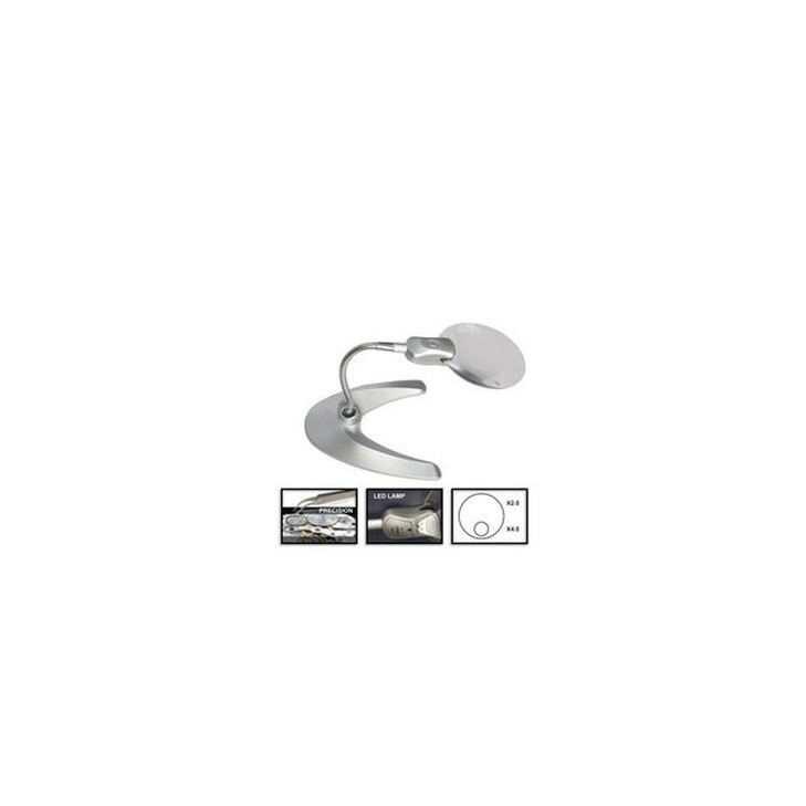 MAGNIFIER 110MM DESK STAND WITH LED