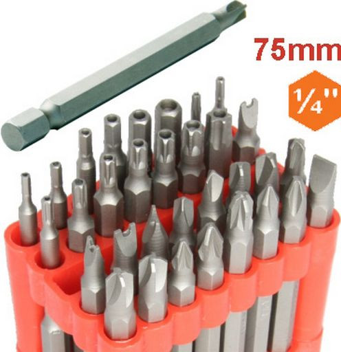 ¼” HEX TIP KIT - LONG SHAFT - 32 PIECE