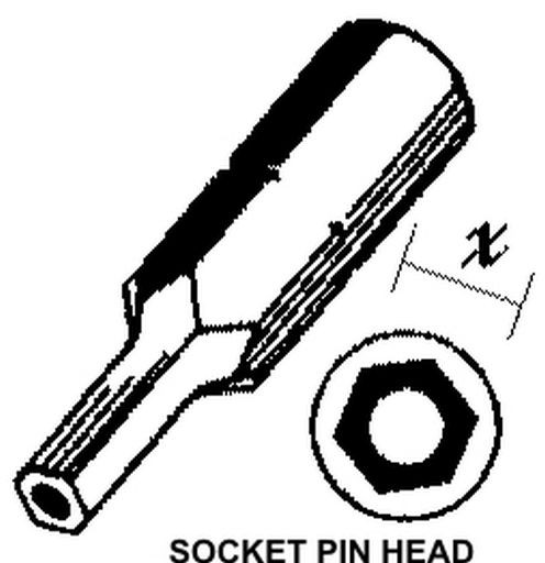 SOCKET PIN HEAD ¼" HEX TIPS (Imperial)