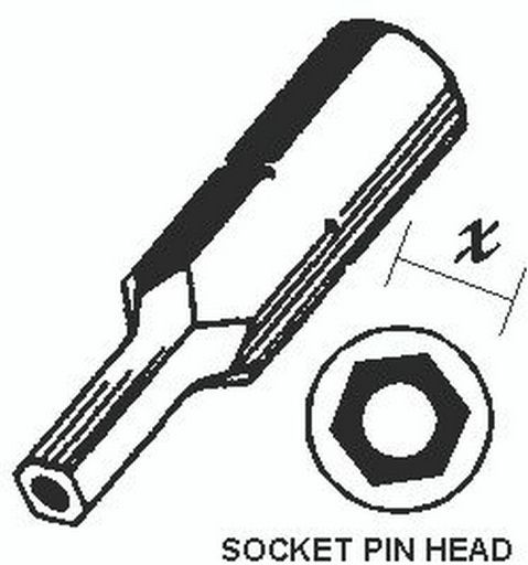 SOCKET PIN HEAD ¼" HEX TIPS (Metric)