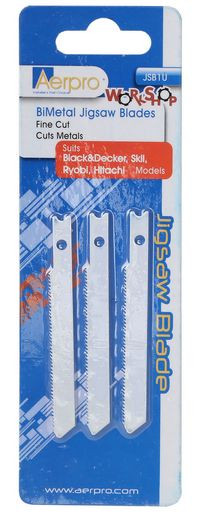 BI-METAL U-SHANK METAL JIGSAW BLADES 3PK