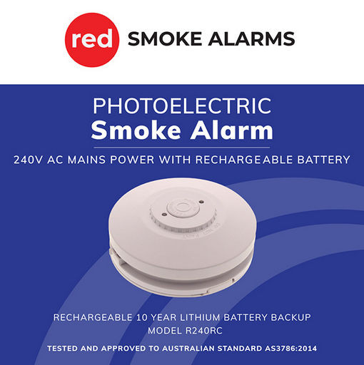 RED SMOKE ALARM - RECHARGEABLE R240RC