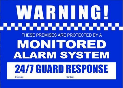 ALARM WARNING SIGN BOARDS & STICKERS