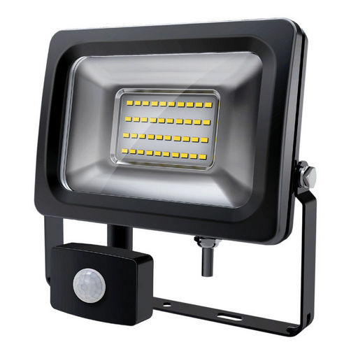 LED FLOODLIGHT WITH PIR MOTION SENSOR - 240VAC IP65 DIY