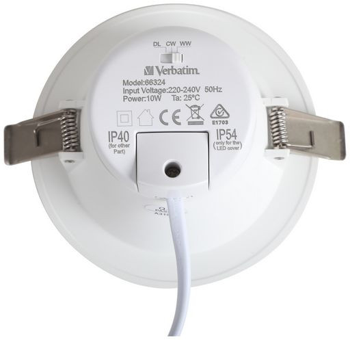 10W DIMMABLE LED DOWN LIGHT 115mmØ - RECESSED - VERBATIM