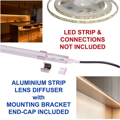 LED STRIP DIFFUSER ALUMINIUM 1M