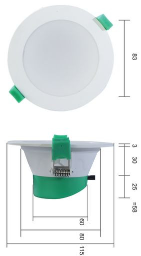5W DIMMABLE LED DOWN LIGHT 115mmØ - COLOUR TEMPERATURE SWITCH
