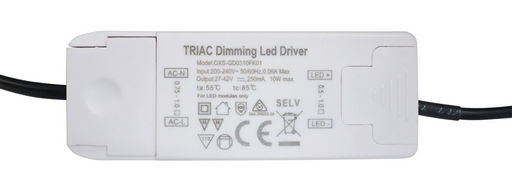 10W CC LED DRIVER 250MA 27V-42V