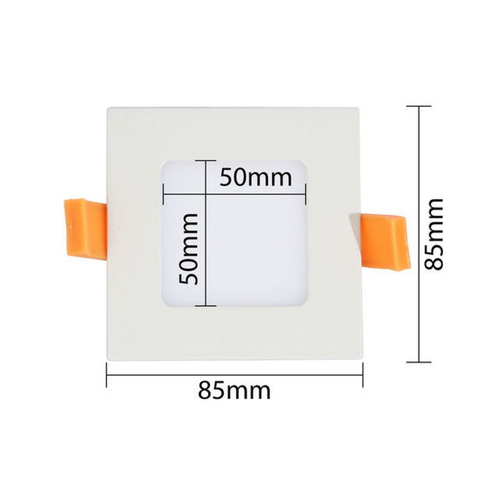 3W LED SLIM LIGHT SQUARE 12VDC 85MM²