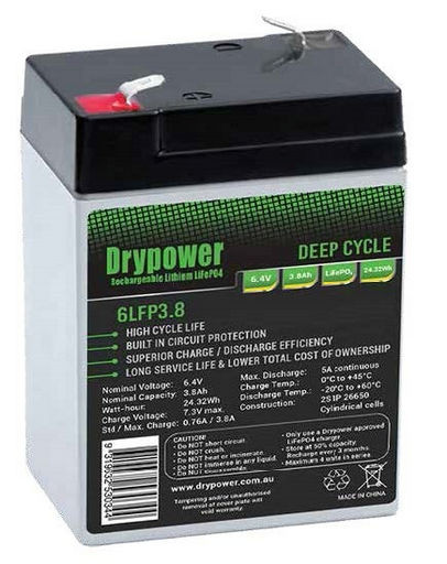 6.4V 3.8AH LiFePO4 - DRYPOWER