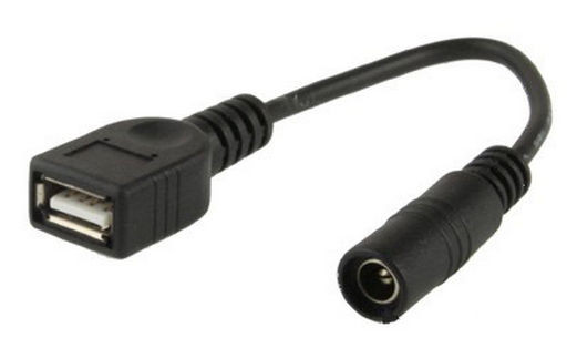 USB-A FEMALE TO 2.1MM DC SOCKET