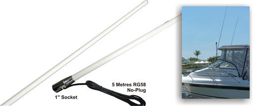 BOAT WHIPS 1.8M WHITE 1” BASE