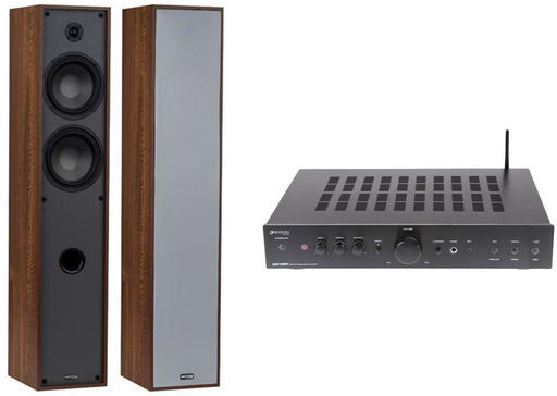 140W WIRELESS BT AMPLIFIER & 2 WAY TOWER SPEAKER BUNDLE
