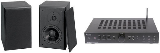 140W WIRELESS BT AMPLIFIER & 2 WAY MINI-MONITORS BUNDLE