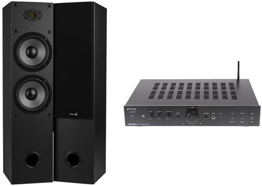 140W WIRELESS BT AMPLIFIER & 2 WAY AMT TOWER SPEAKER BUNDLE