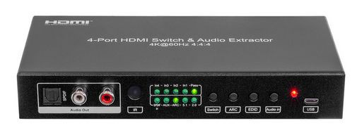 4x1 HDMI SWITCH 4K60 + AUDIO EXTRACTOR/INJECTOR - PRO2