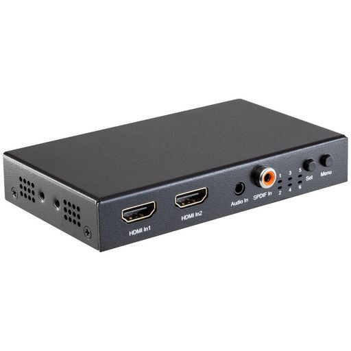 2x2 HDMI SWITCH 4K60 + HDMI SPLITTER + AUDIO - PRO2