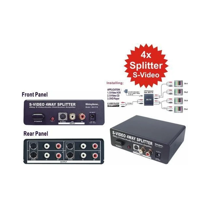 S-VIDEO & AUDIO X4 SPLITTER