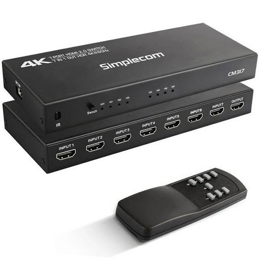 7x1 HDMI 4K60 SWITCH + REMOTE - SIMPLECOM