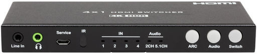 4x1 HDMI SWITCH 4K60 + AUDIO EXTRACTOR/INJECTOR - HEALING