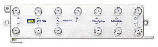 12 WAY F-TYPE SPLITTER 1 PORT POWER PASS