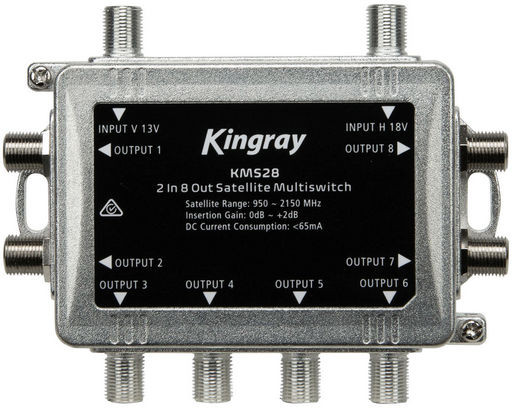 2 IN 8 OUT "F" SATELLITE MULTISWITCH