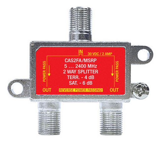 2 WAY F-TYPE SPLITTER REVERSE POWER PASS