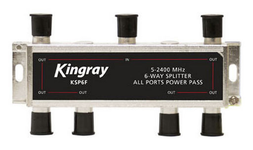 6 WAY F-TYPE SPLITTER 5-2400MHz - KINGRAY