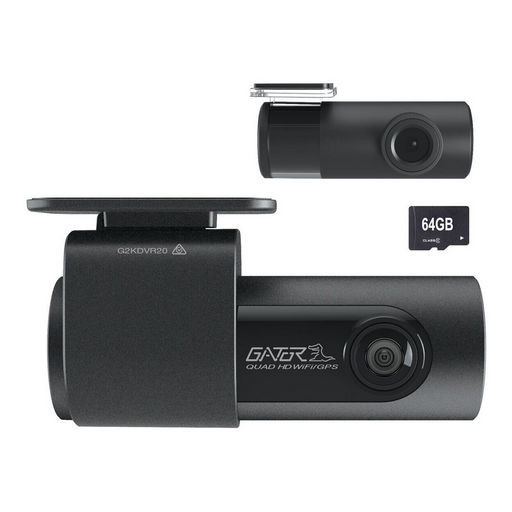 2K QHD SMART WIFI DASH CAM WITH REAR CAMERA - 64GB
