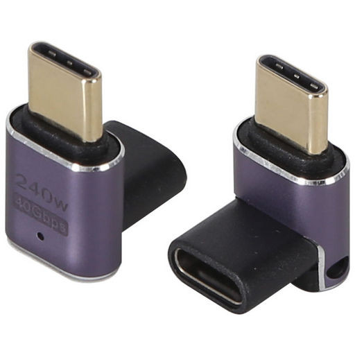 Prolink Adaptor USB C Male to Female R/angle 240W 40gbps