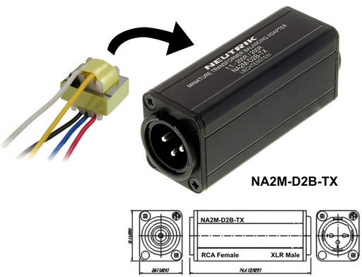 XLR MALE TO RCA BALUN - NEUTRIK