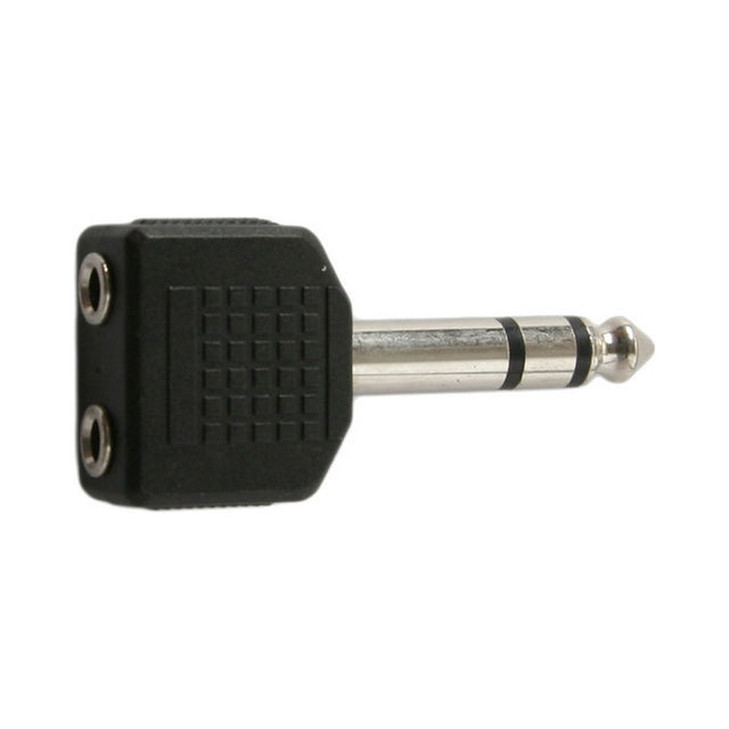 6.35MM PLUG TO 2X 3.5MM SOCKET STEREO