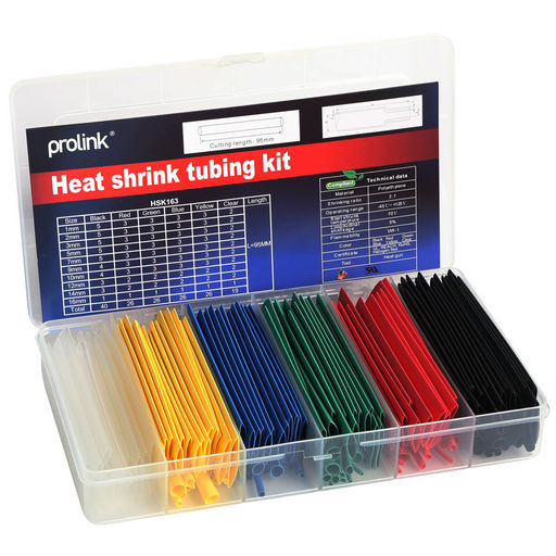 HEAT SHRINK KIT - MULTI COLOUR BOX OF 163