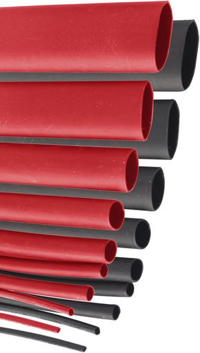 HEAT SHRINK KIT - RED & BLACK 18 PIECE BAG
