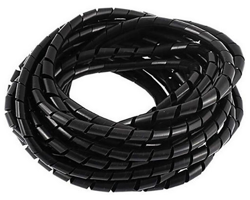 10M Polypropylene Spiral Wire Wrap, 6mm OD, Black