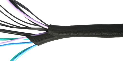 Self-Closing Fine-Weave Sleeving Wrap, 10mmØ, Black