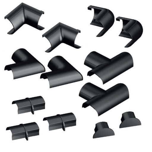 13 Piece Accessory Pack for 20x10mm Trunking Black