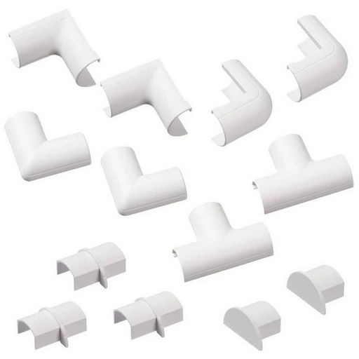 13 Piece Accessory Pack for 20x10mm Trunking White