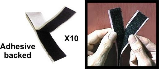Adhesive Hook & Loop Tape, 26x150mm, 10 Pack