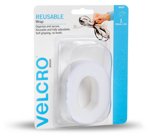 Velcro One-Wrap Adjustable Wrap, 2M, White