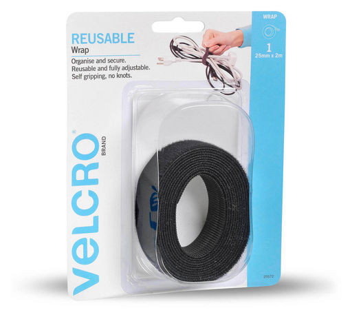 Velcro One-Wrap Adjustable Wrap, 2M, Black