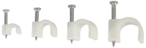 Cable Clips Round Kit, 400 pcs, White