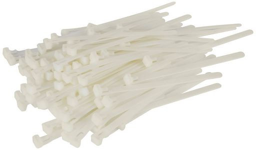Releasable Cable Ties, 7.2x250mm, White
